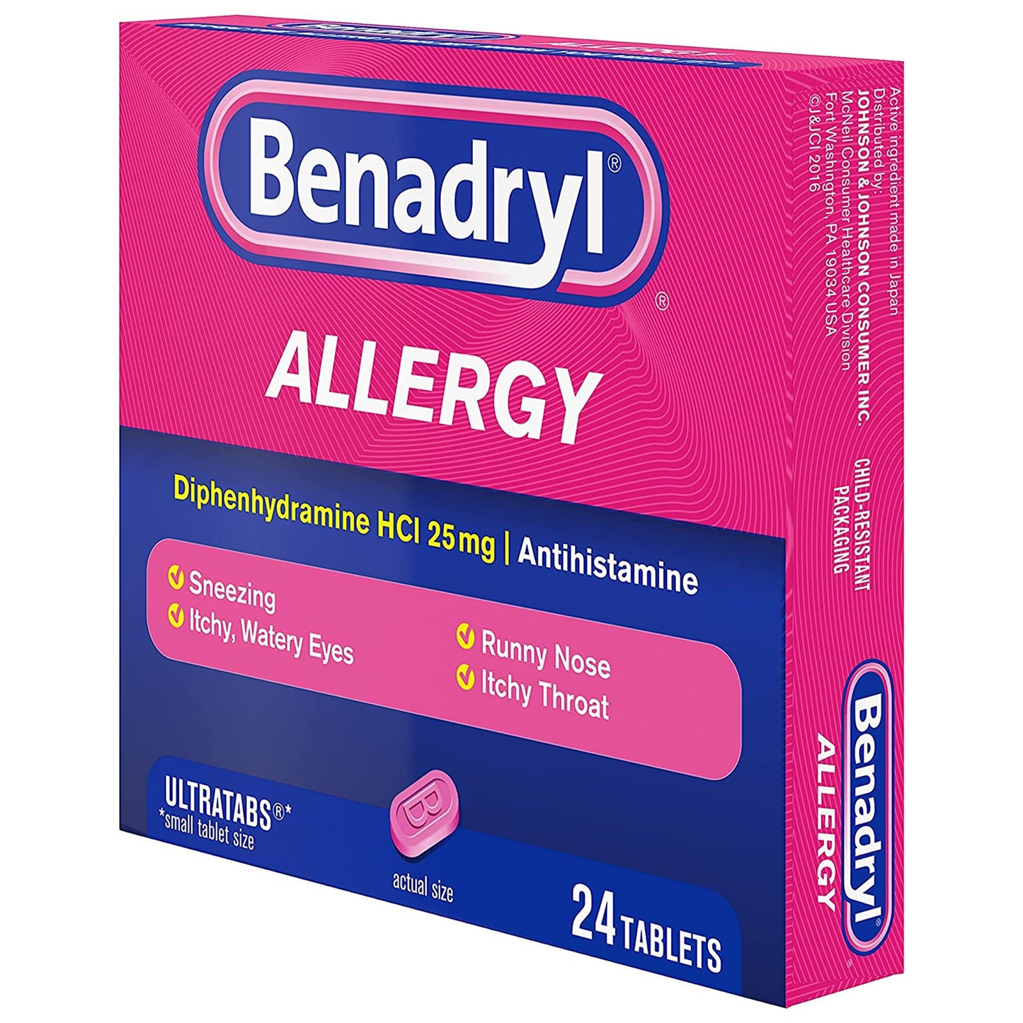 Benadryl® Allergy Relief 25 mg Strength Tablet 24 per Box (783320_BX)