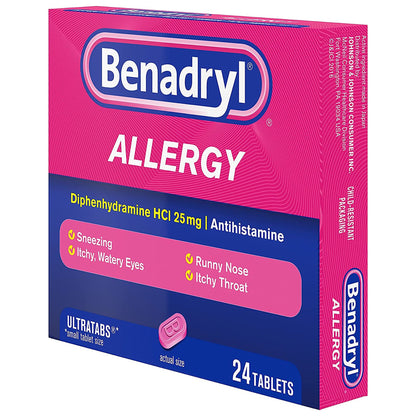 Benadryl® Allergy Relief 25 mg Strength Tablet 24 per Box (783320_BX)