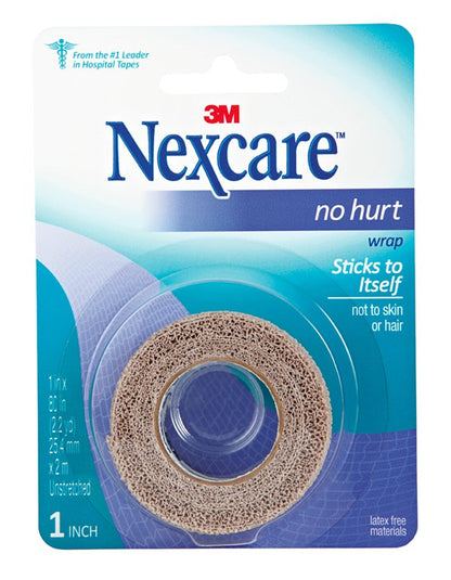 Nexcare™ No Hurt Cohesive Bandage 1 X 80 Inch Self-Adherent Closure Tan NonSterile Standard Compression (1084045_EA)