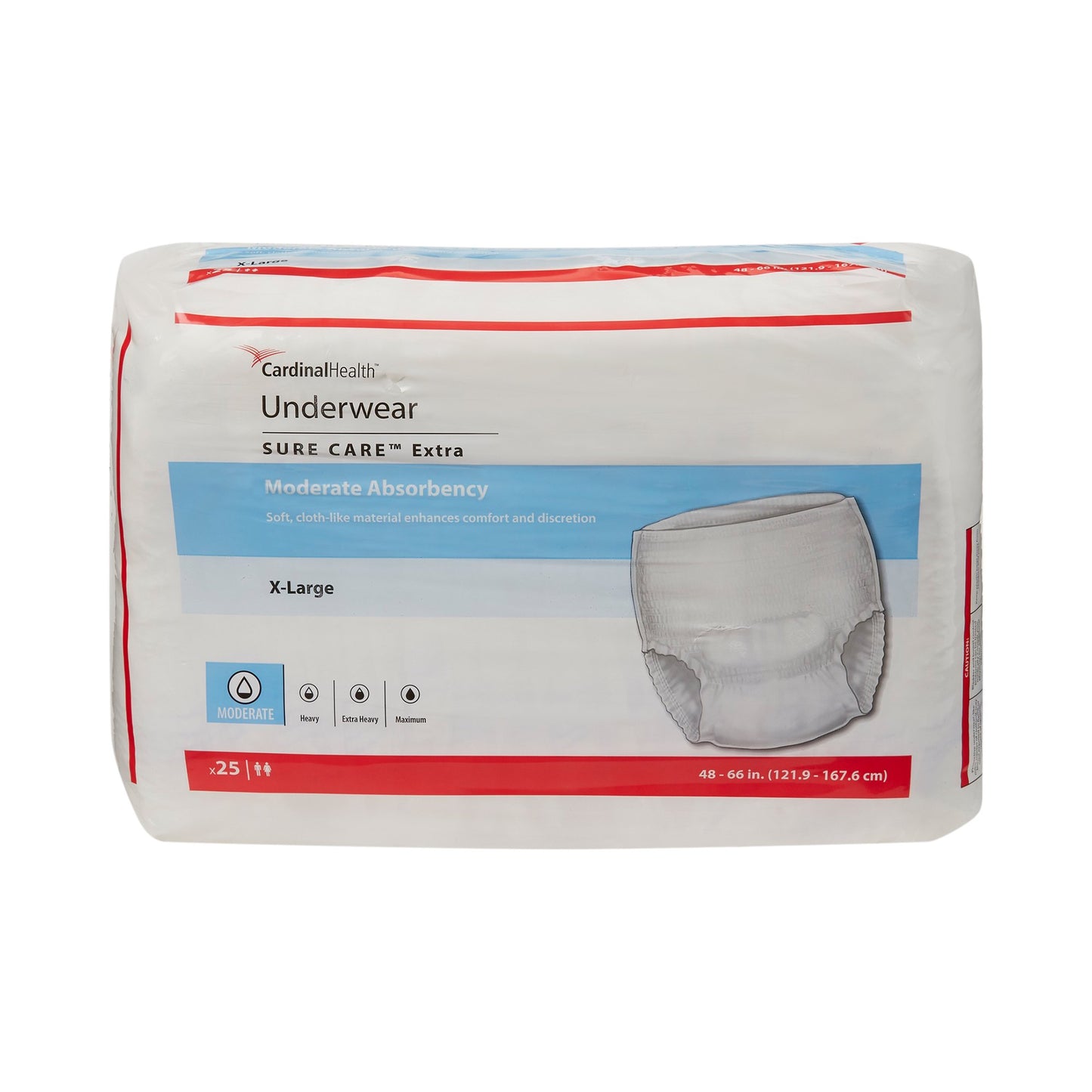 Sure Care™ Extra Unisex Adult Absorbent Underwear Pull On with Tear Away Seams X-Large Disposable Moderate Absorbency (814886_BG)