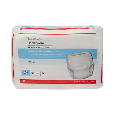 Sure Care™ Extra Unisex Adult Absorbent Underwear Pull On with Tear Away Seams X-Large Disposable Moderate Absorbency (814886_CS)