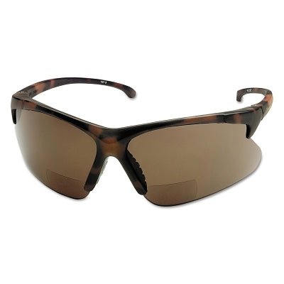 Ansell V60 30-06 Rx Readers Prescription Safety Glasses, Brown Polycarbonate Lens, Hardcoated, Tortoise, Nylon, +2.5 (412-19875)