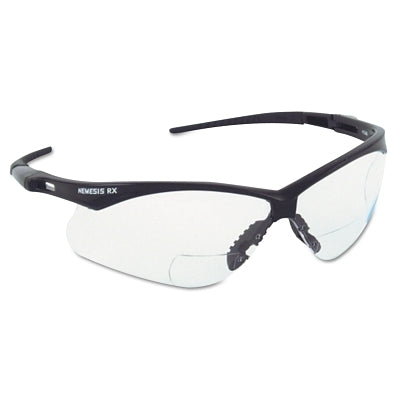 Kimberly-Clark V60 Nemesis™ Rx Readers Prescription Safety Glasses, Clear, Polycarbonate Scratch-Resistant Lens, Black Frame/Temples, +3.0 (412-28630)