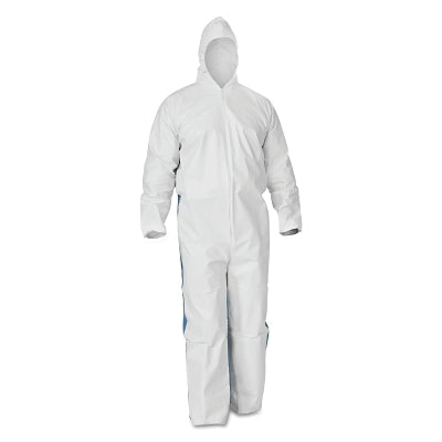 Ansell A40 Hooded Coveralls with Breathable Back, Blue/White, Large (412-37591)