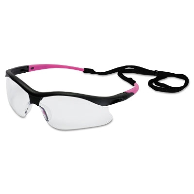 Ansell V30 Nemesis™ Safety Glasses, Clear, Polycarbonate Lens, Anti-Fog, Black Frame/Pink Temples, Nylon, Small (412-38478)