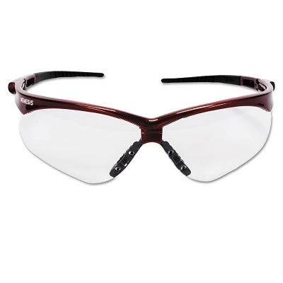 Ansell V30 Nemesis™ Safety Glasses, Clear, Polycarbonate Lens, Anti-Fog, Red Frame/Temples, Nylon (412-47378)