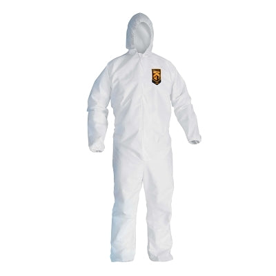 Kimberly-Clark KleenGuard™ A20 Breathable Particle Protection Coveralls, White, Medium, ZF, EBWAH (412-49112)