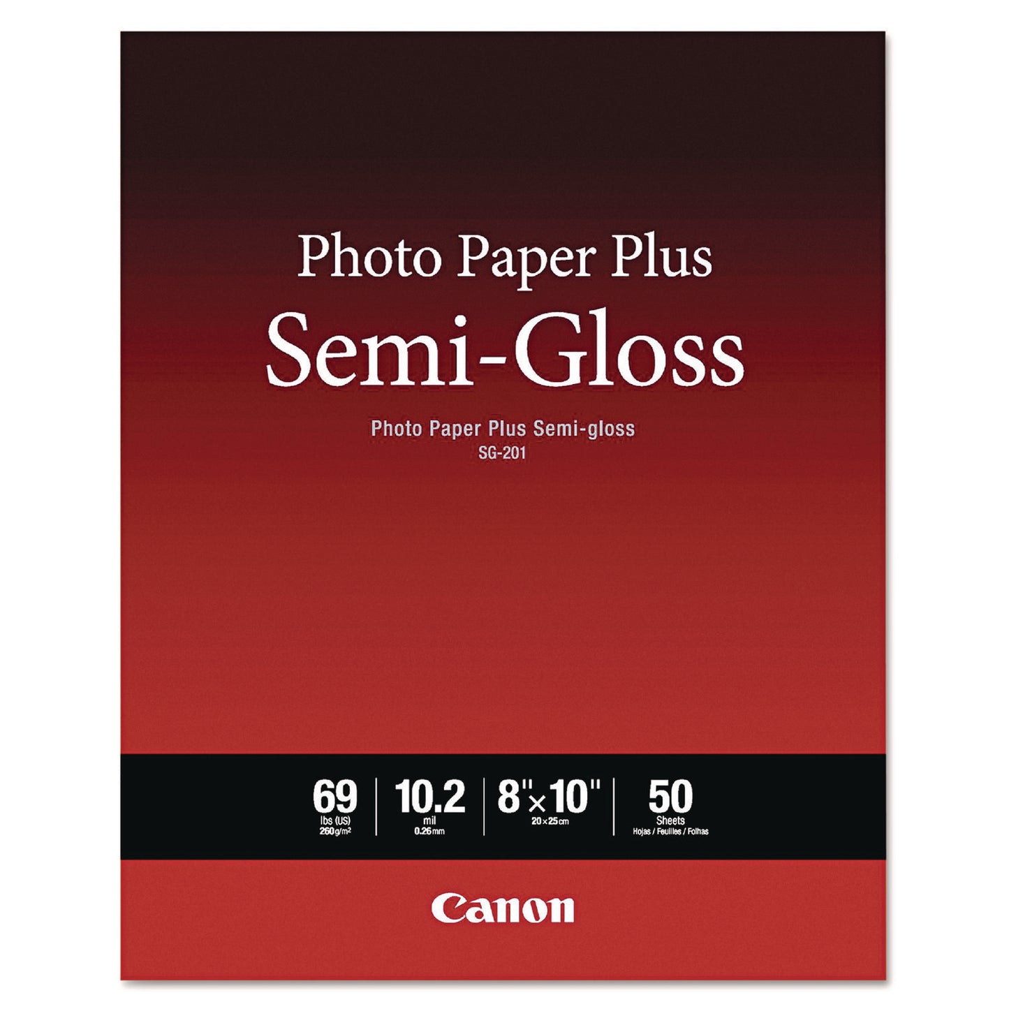 Canon® Photo Paper Plus Semi-Gloss, 10.2 mil, 8 x 10, Semi-Gloss White, 50/Pack (CNM1686B062)