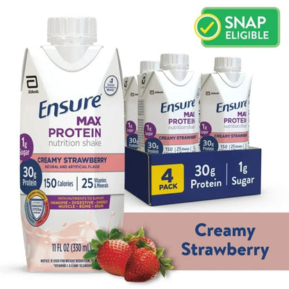 Ensure® Max Protein Nutrition Shake Oral Supplement Creamy Strawberry Flavor Liquid 11 oz. Reclosable Carton (1197423_CS)