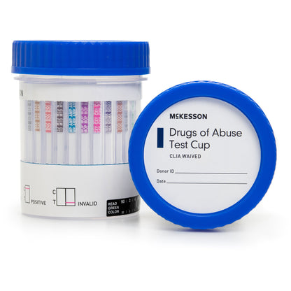 McKesson Drugs of Abuse Test Kit AMP, BAR, BZO, COC, mAMP/MET, MDMA, MOP300, MTD, OXY, PCP, TCA, THC (OX, pH, SG) 25 Tests CLIA Waived (1101520_CS)