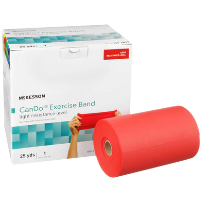 McKesson CanDo® Exercise Resistance Band Red 5 Inch X 25 Yard Light Resistance (1073316_EA)
