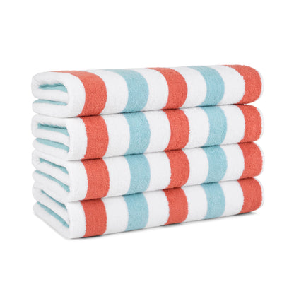 Hospeco® Cabo Cabana Beach Towel 30x70 Orange/Blue, 24/Case (HOSCABOCABANA-OR-BL-CS)