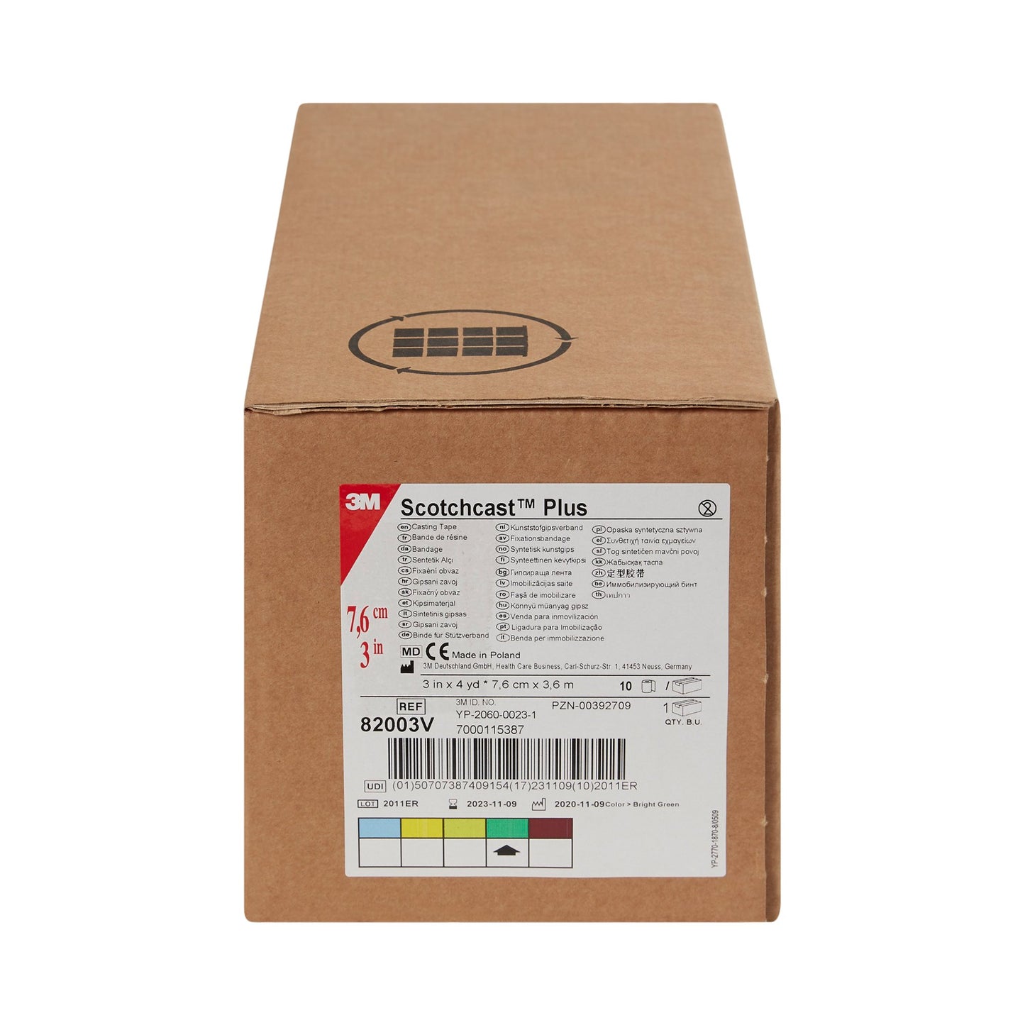 3M™ Scotchcast™ Plus Cast Tape 3 Inch X 12 Foot Fiberglass / Resin Bright Green (199242_BX)