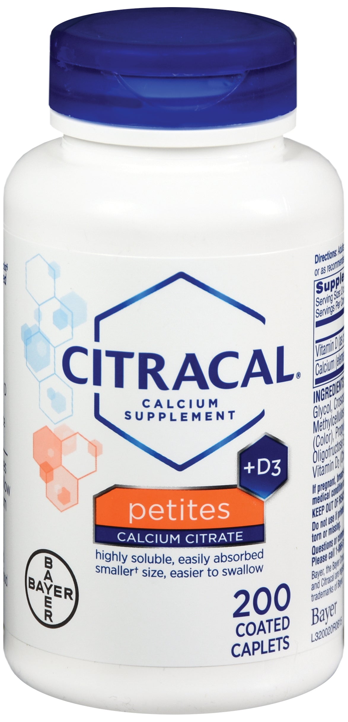 Citracal® Petites Joint Health Supplement Vitamin D / Calcium 500 IU - 400 mg Strength Tablet 200 per Bottle (987734_BT)