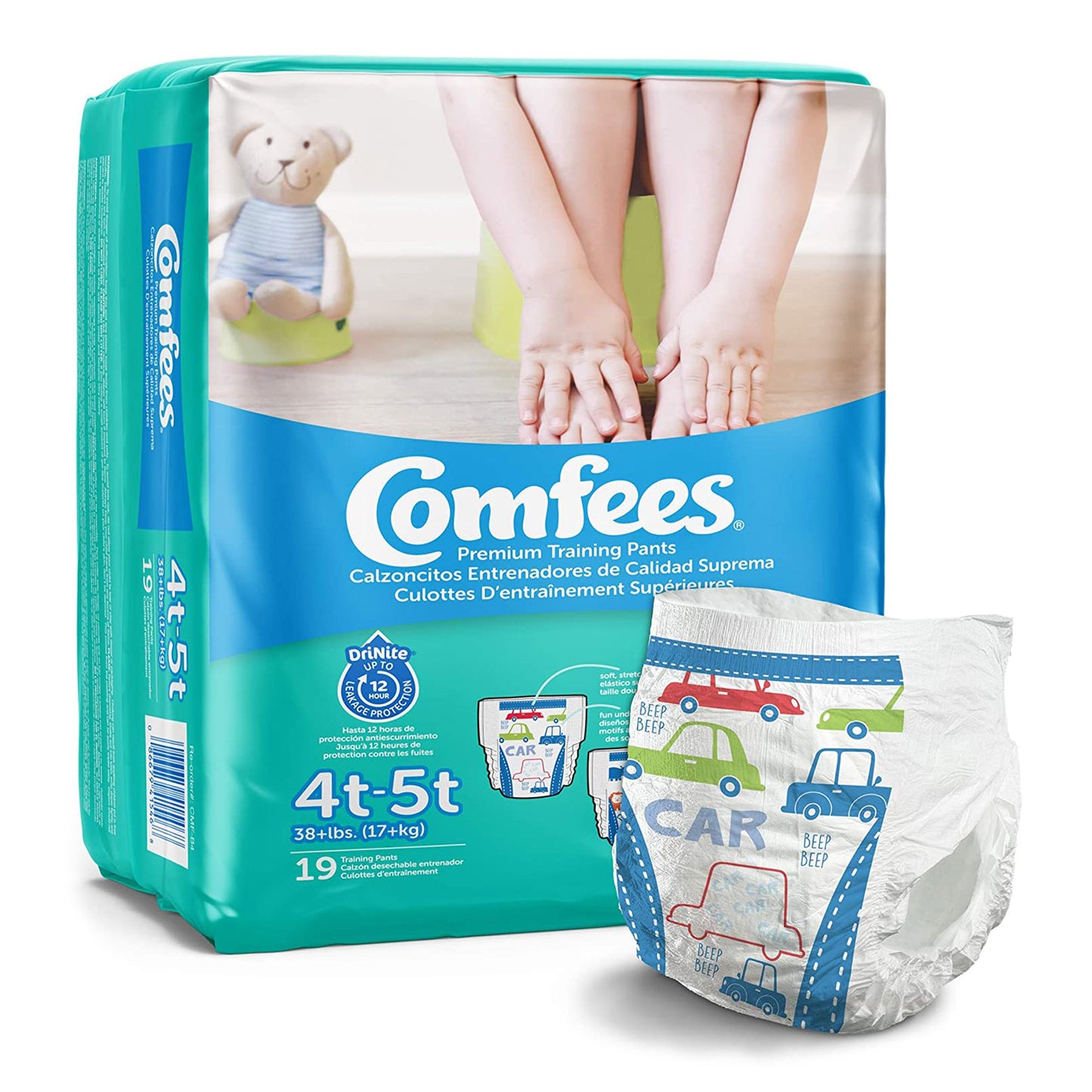 Comfees® Male Toddler Training Pants Pull On with Tear Away Seams Size 4T to 5T Disposable Moderate Absorbency (907039_CS)
