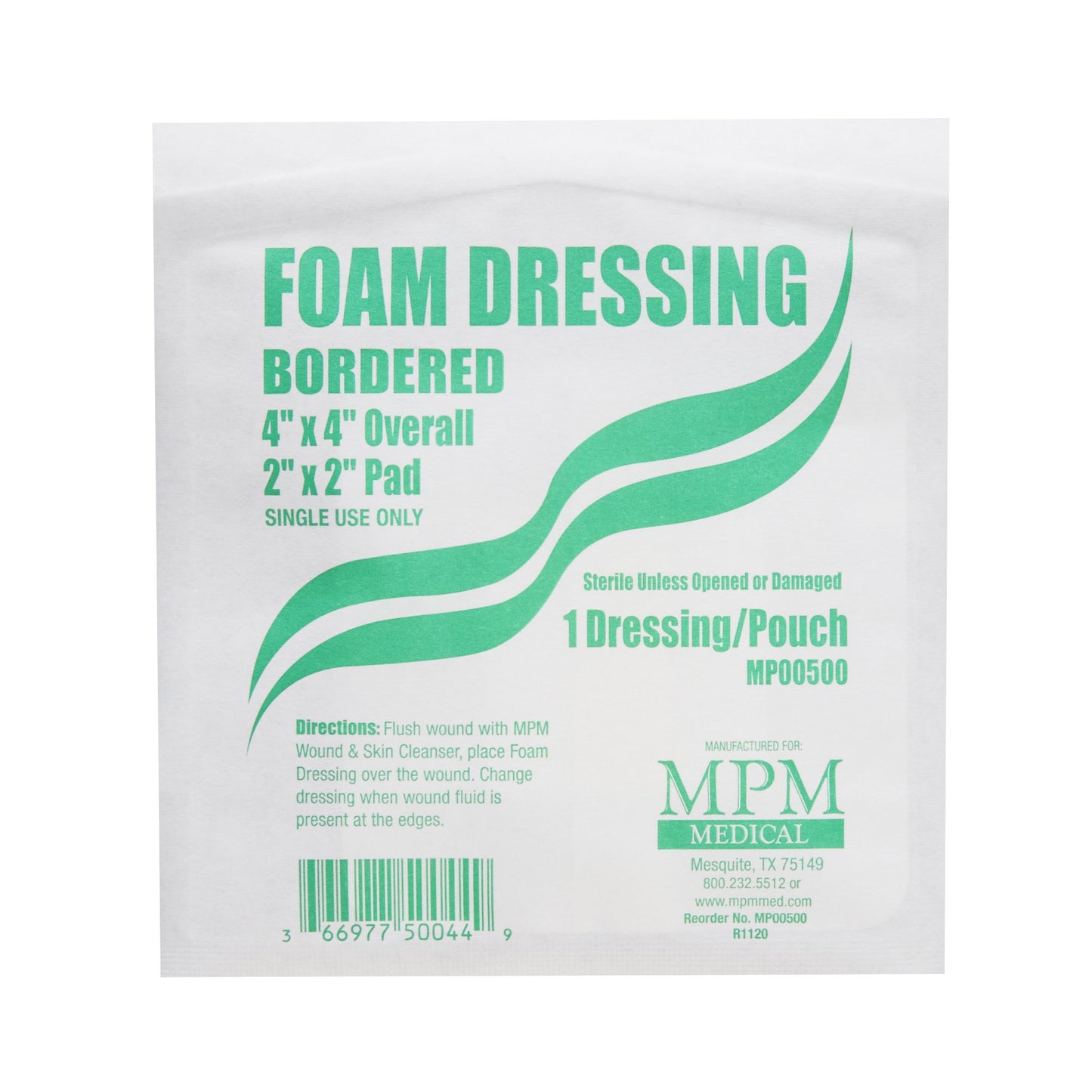 MPM Foam Dressing 4 X 4 Inch With Border Waterproof Backing Adhesive Square Sterile (1170488_EA)