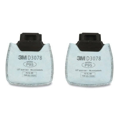 3M Secure Click™ HF-800 Series Cartridge/Filter, Particulate Filter, P95/Nuisance Level OV/AG Relief, White (142-D3078)