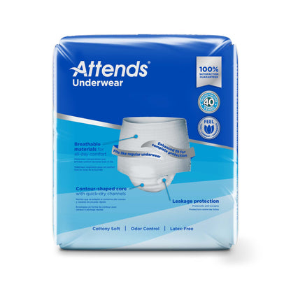 Attends® Unisex Adult Absorbent Underwear Pull On with Tear Away Seams X-Large Disposable Heavy Absorbency (522095_BG)