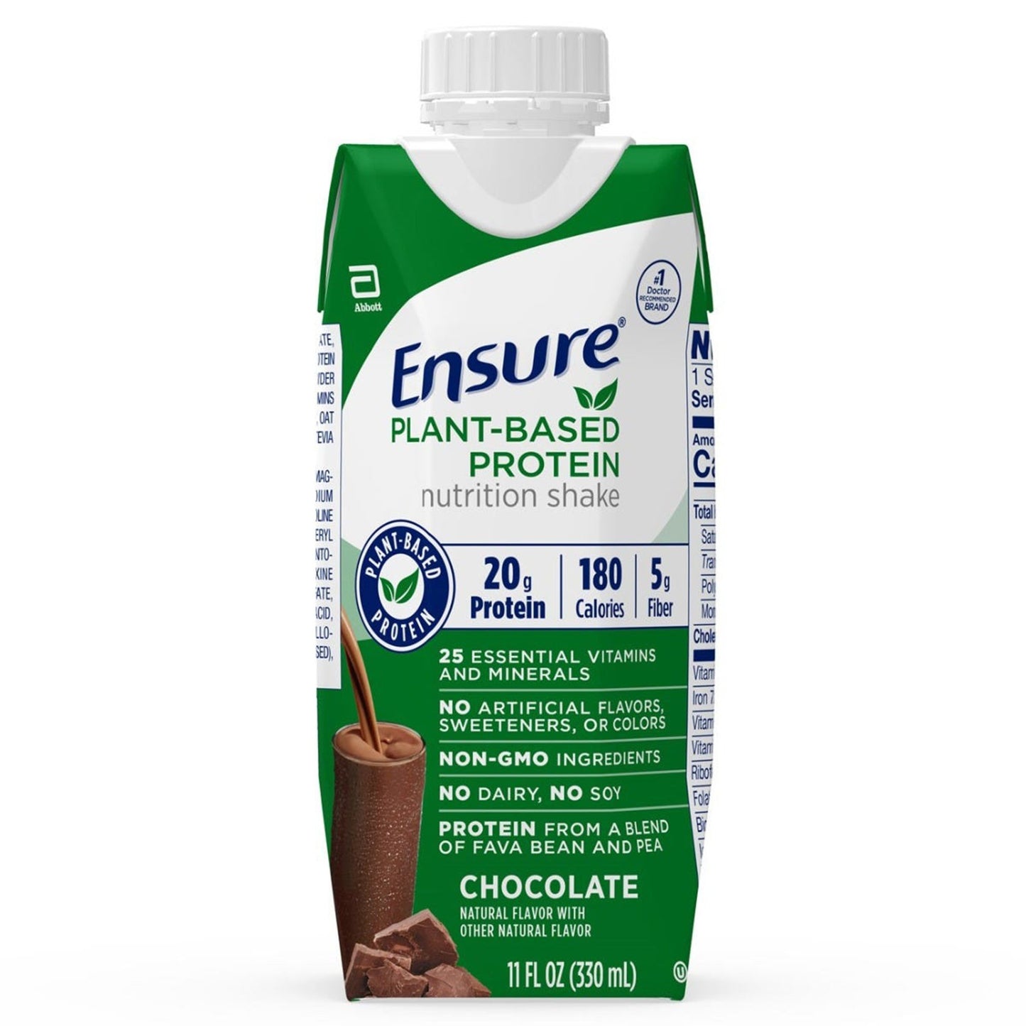 Ensure® Plant Based Protein Nutrition Shake Oral Supplement Chocolate Flavor Liquid 11 oz. Carton (1236785_PK)