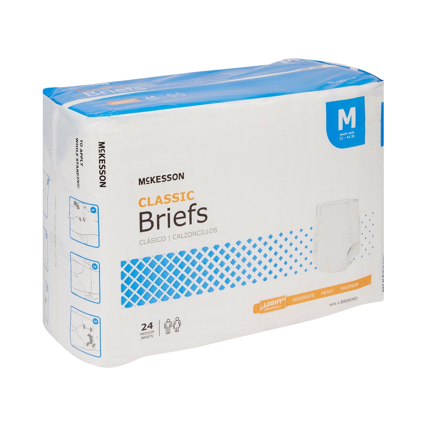 McKesson Classic Unisex Adult Incontinence Brief Medium Disposable Light Absorbency (973142_CS)