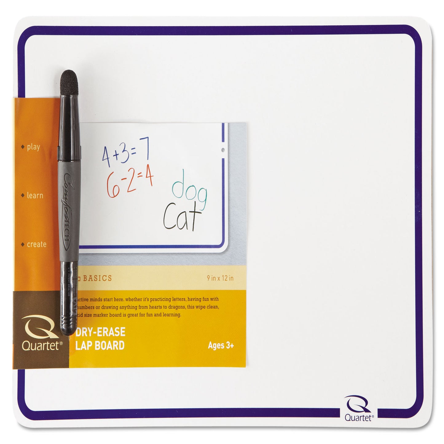 Quartet® Boone Education Lap Board, 12" x 9", White Surface (QRTB12900962A)