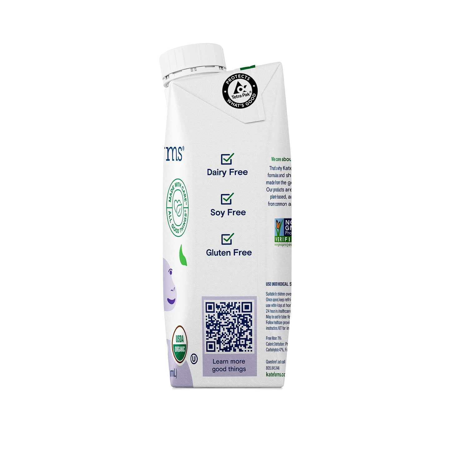 Kate Farms Pediatric Peptide 1.0 Pediatric Oral Supplement Vanilla Flavor 8.45 oz. Carton Liquid Organic Hydrolyzed Pea Protein (1170425_EA)