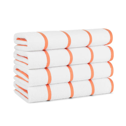 Hospeco® Las Rayas Beach Towel 30x60 Orange, 4/Pack (HOSBT-HS3060-15OR)