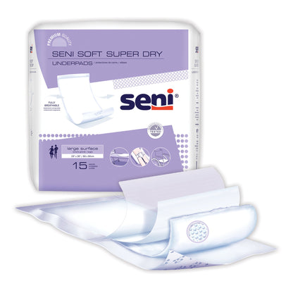 Seni® Soft Super Dry Disposable Underpad 23 X 35 Inch Cellulose Pulp Light Absorbency (1223798_PK)
