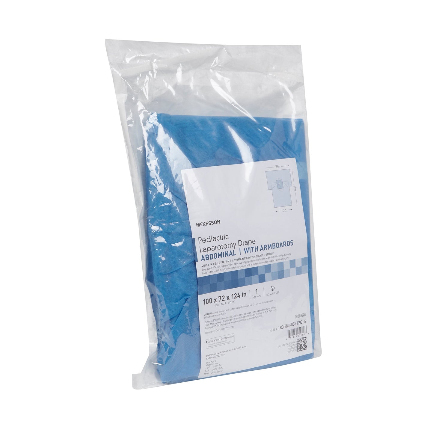 McKesson Abdominal Drape Pediatric Laparotomy Drape 100 W X 72 W X 124 L Inch Sterile (1101273_CS)