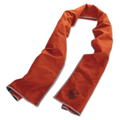 Ergodyne Chill-Its® 6602MF Evaporative Micro-Fiber Cooling Towel, 9.8 in W, 40.9 in L, Orange/Gray (150-12661)