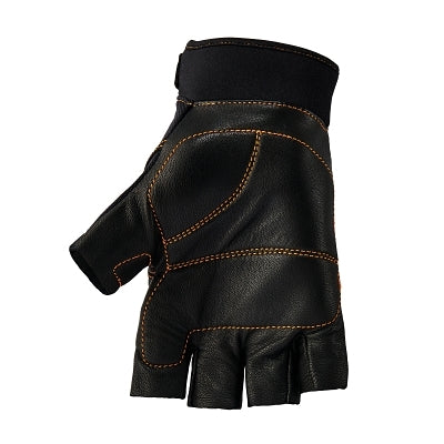 Ergodyne ProFlex 901 Impact-Half Finger Gloves, Leather, Neoprene, Large, Black (150-17784)