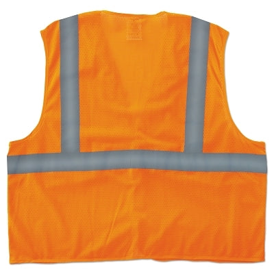 Ergodyne GloWear® Safety Vest, 8205HL, Mesh, Class 2, Type R, 2 in Reflective Tape, Hook and Loop, Large/X-Large, Orange (150-20965)