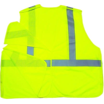Ergodyne GloWear® Safety Vest, 8215BA, Class 2, Type R, 2 in Reflective Tape, 1 Pocket, Breakaway Hook and Loop, Small/Medium, Lime (150-21073)