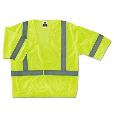 Ergodyne GloWear® 8310HL Type R Class 3 Economy Hi-Vis Short-Sleeved Safety Vest, 2X-Large/3X-Large, Lime (150-22027)