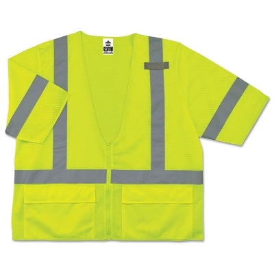 Ergodyne GloWear® 8320Z Type R Class 3 Standard Hi-Vis Short-Sleeved Safety Vest, Large/X-Large, Lime (150-22125)