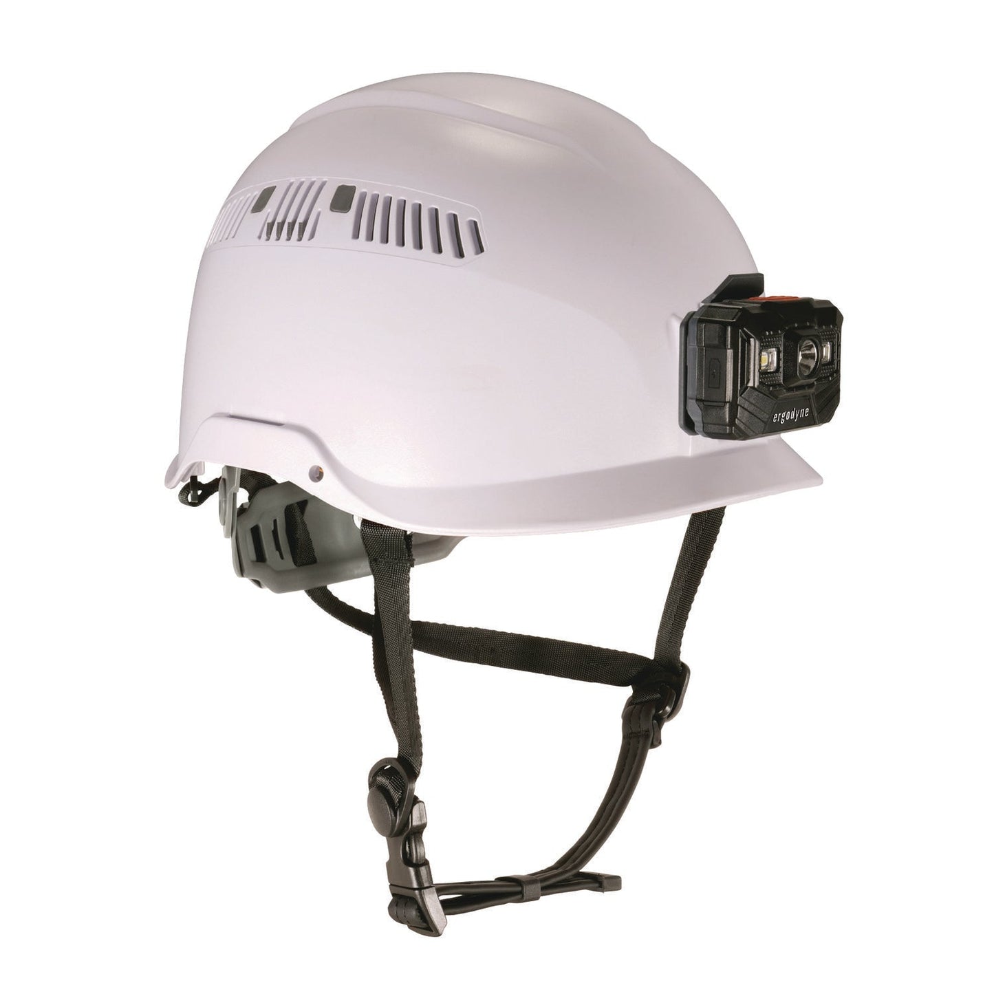 Ergodyne® Class C Safety Helmet with LED Light and Adjustable Venting, 6-Point Rachet Suspension, White (EGO60265)