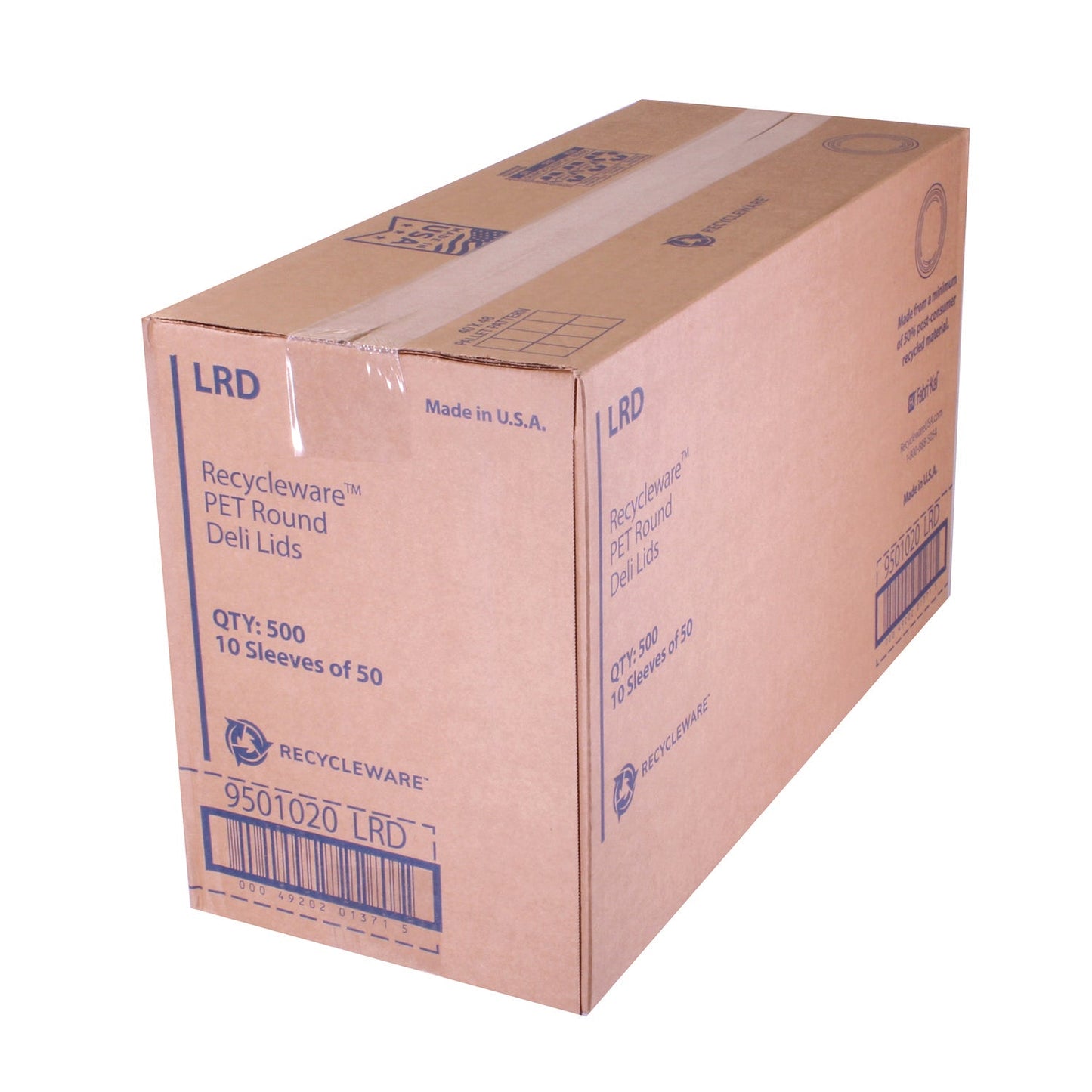 fabri-kal-r-recycleware-round-deli-container-lids-flat-plug-fit-clear-plastic-500-carton-fablrd_3