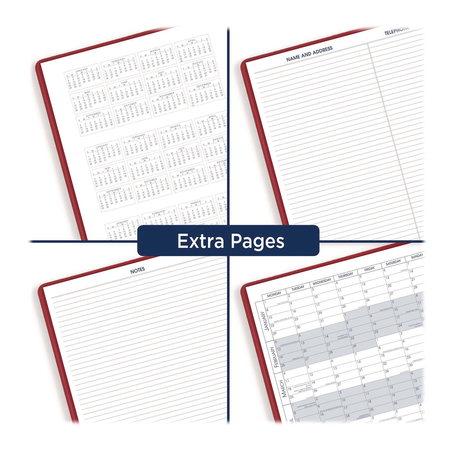 AT-A-GLANCE® Fashion Monthly Planner, 11 x 9, Red/Gold Cover, 15-Month: Jan 2024 to March 2025 (AAG702501324)