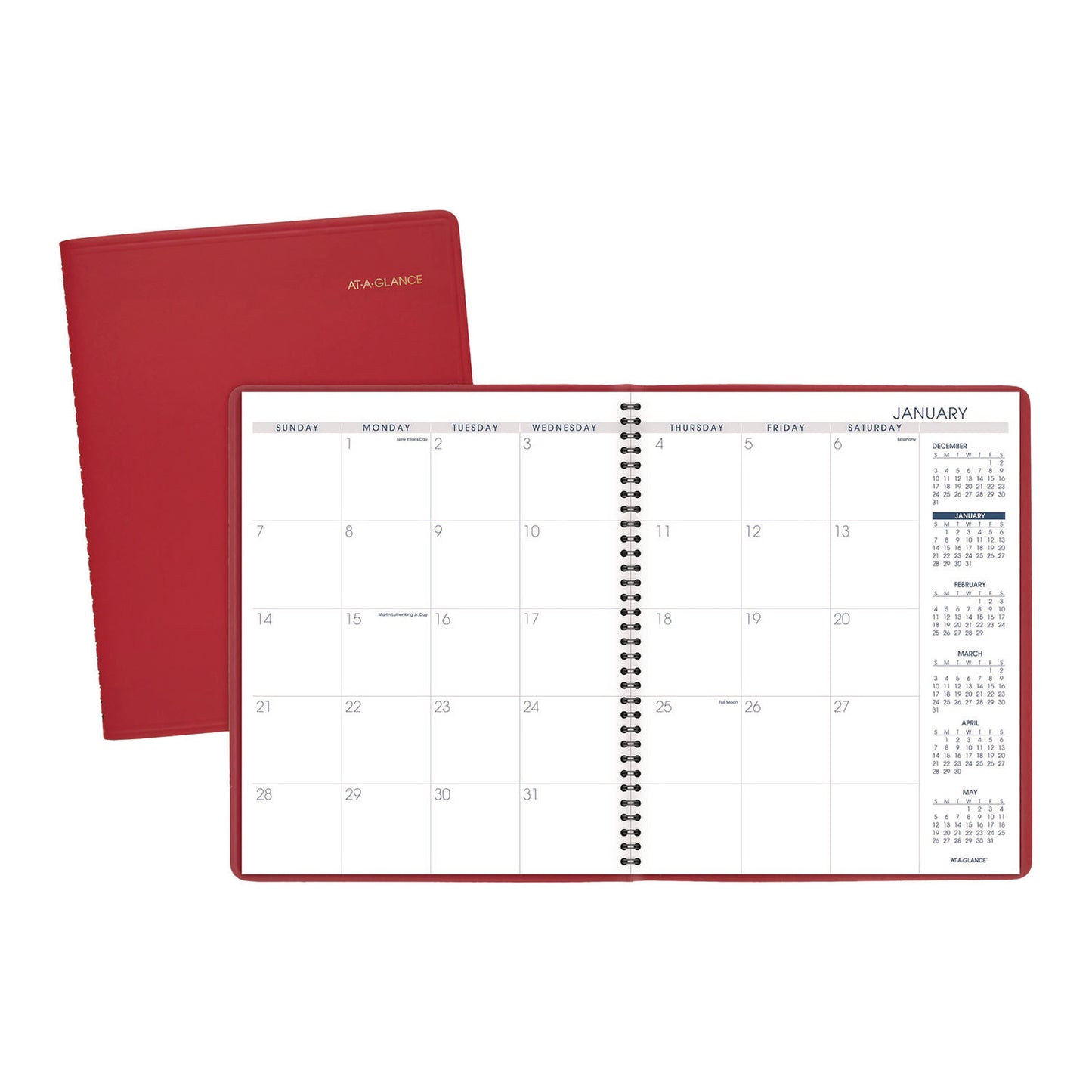 AT-A-GLANCE® Fashion Monthly Planner, 11 x 9, Red/Gold Cover, 15-Month: Jan 2024 to March 2025 (AAG702501324)