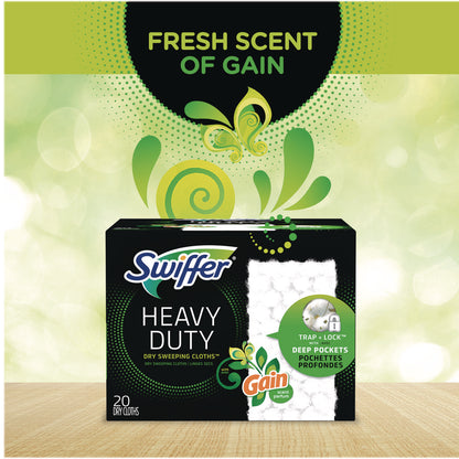 Swiffer® Heavy-Duty Dry Refill Cloths, 7.8 x 10.3, Gain Original Scent, White, 20 Cloths/Box (PGC94136)
