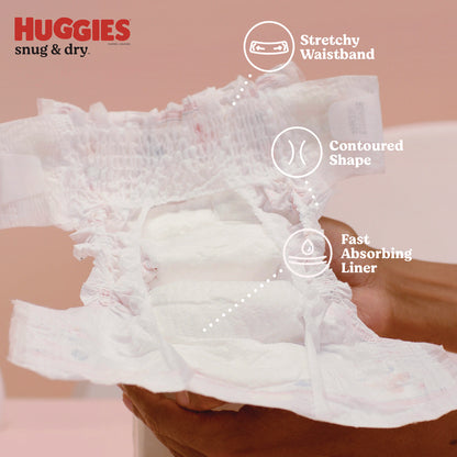 Huggies® Snug and Dry Diapers, Size 1, 8 lbs to 14 lbs, 128/Carton (KCM56432)