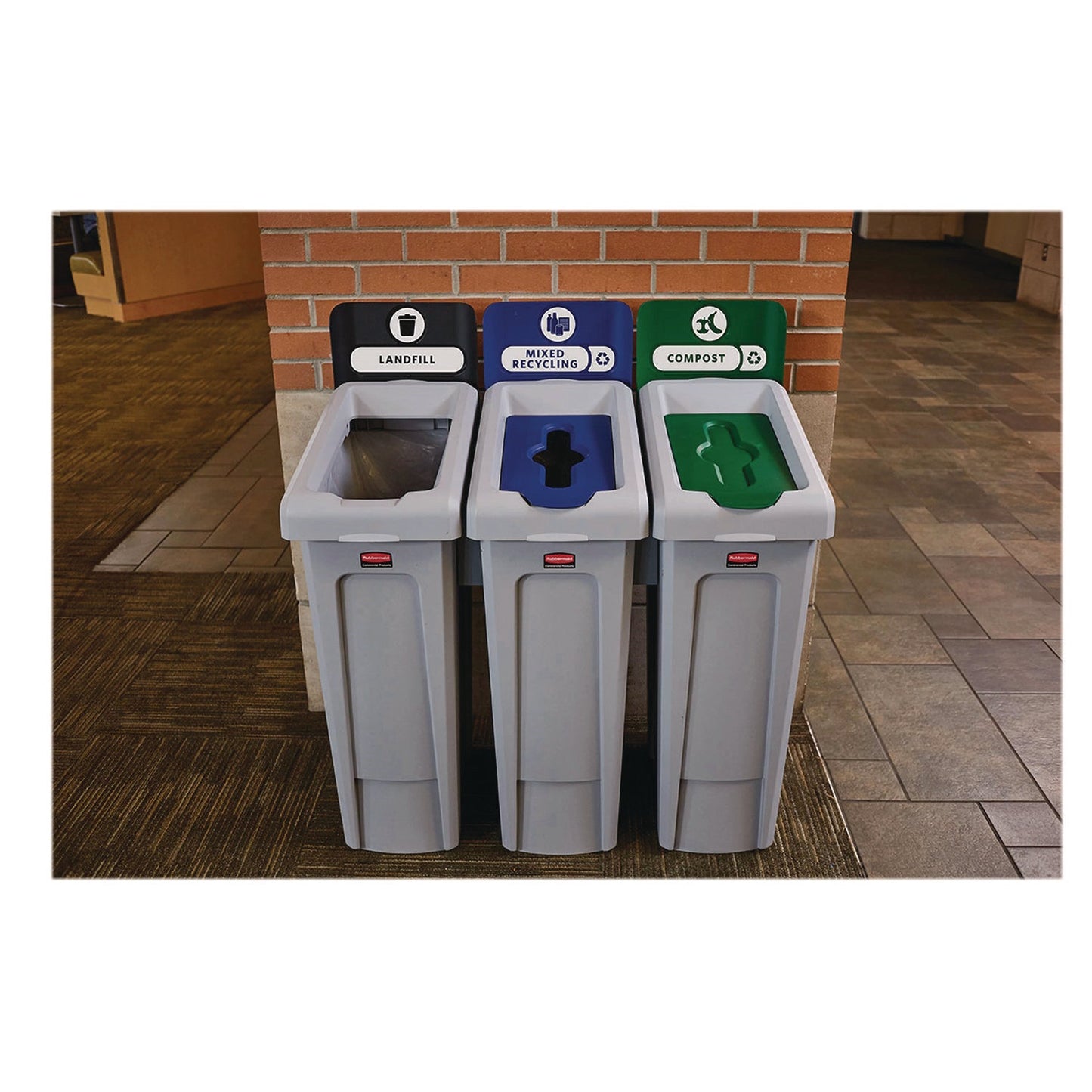 rubbermaid-commercial-slim-jim-recycling-station-kit-1-stream-compost-23-gal-plastic-green-gray-rcp2185051_4