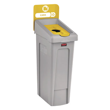 rubbermaid-commercial-slim-jim-recycling-station-kit-1-stream-bottles-and-cans-23-gal-plastic-yellow-gray-rcp2185052_2