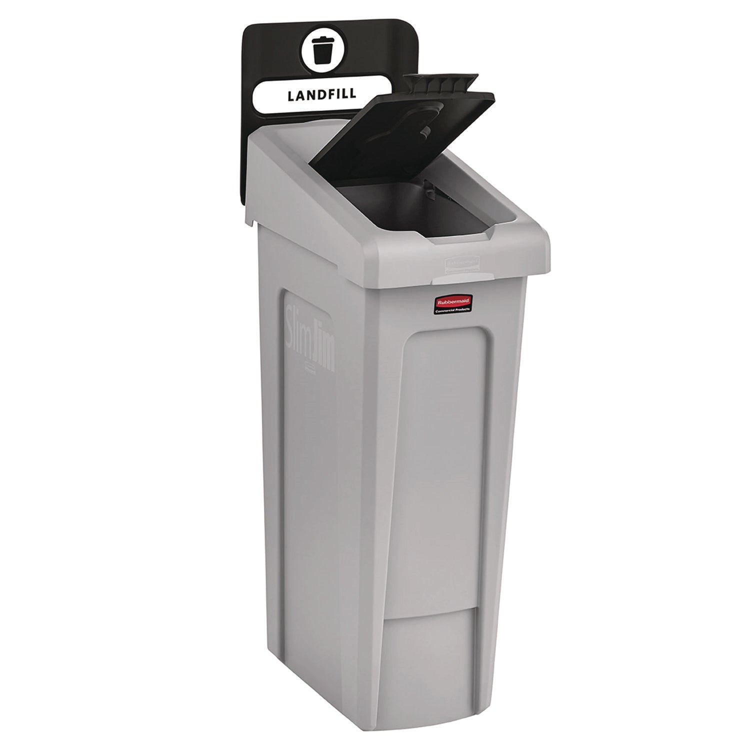 rubbermaid-r-commercial-slim-jim-recycling-station-kit-1-stream-landfill-23-gal-plastic-gray-black-rcp2185053_3