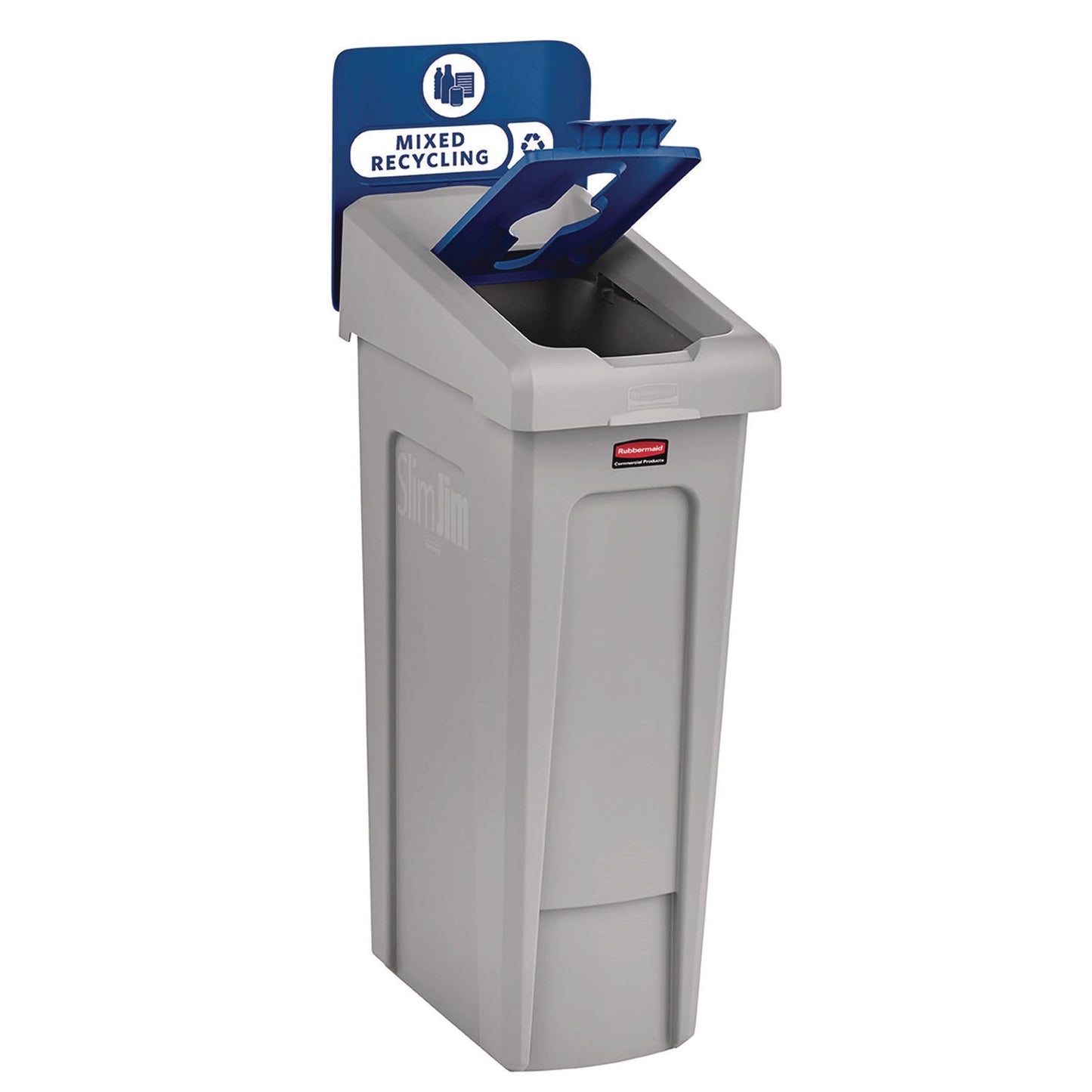 rubbermaid-commercial-slim-jim-recycling-station-kit-1-stream-mixed-recycling-23-gal-plastic-gray-blue-rcp2185055_3