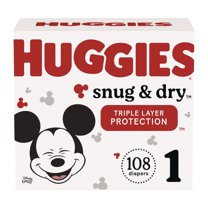 Huggies® Snug and Dry Diapers, Size 1, 8 lbs to 14 lbs, 128/Carton (KCM56432)