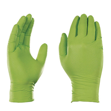 GloveWorks® by AMMEX® Heavy-Duty Industrial Nitrile Gloves, Powder-Free, Medium, 8 mil Thick, 9.5" Long, Green, 100/Box, 10 Boxes/Carton (AXCGWGN44100CT)