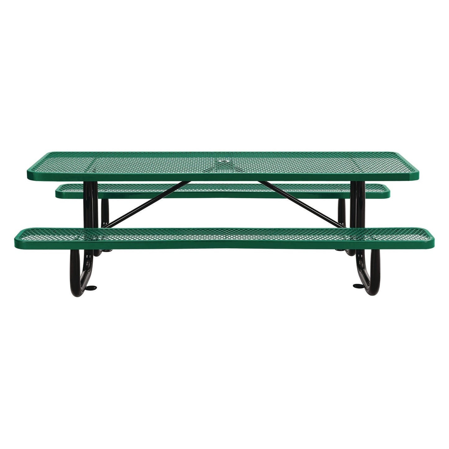 global-industrial-expanded-steel-picnic-table-rectangular-96-x-62-x-29-5-green-top-green-base-legs-gbe277153gn_2