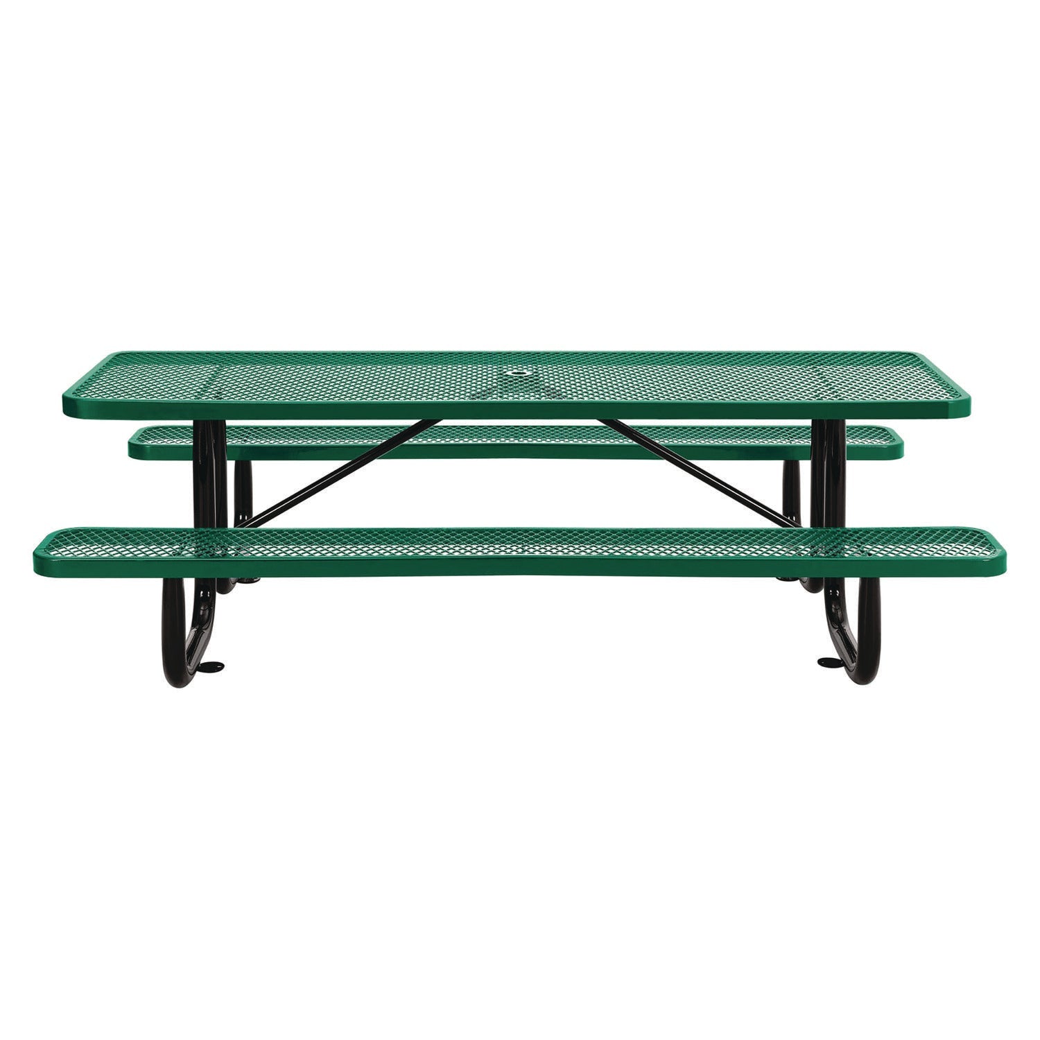 global-industrial-expanded-steel-picnic-table-rectangular-96-x-62-x-29-5-green-top-green-base-legs-gbe277153gn_2