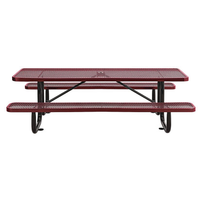 global-industrial-expanded-steel-picnic-table-rectangular-96-x-62-x-29-5-red-top-red-base-legs-gbe277153rd_2